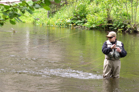 Fliegenfischer an der Bode