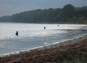 Küstenangelei auf der Insel Als in Dänemark