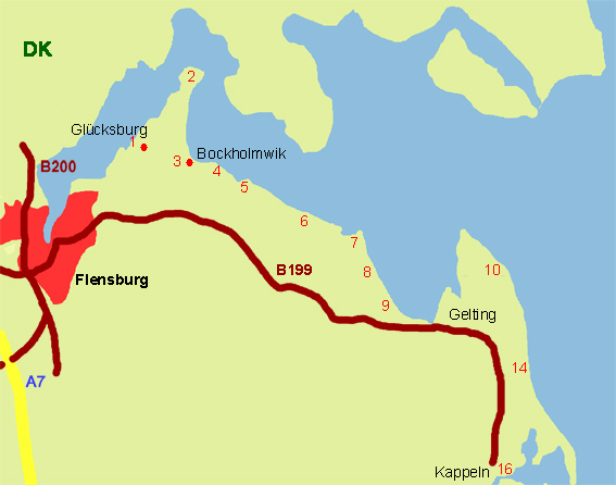 Angeln und Fliegenfischen in der Flensburger Förde. Hier gibt es natürlich auch verschiedenste Unterkünfte von Hotel, Pension, Campingplatz und bis zurStrandübernachtung.