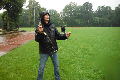 Fliegenfischen im Regen. Fliegenfischen in Hannover