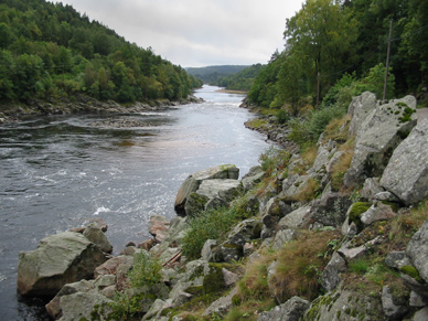 Mandalselva in Norwegen, Zone 2. Gut für das Lachsangeln mit der Fliege